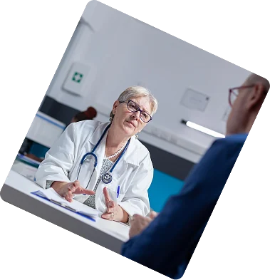 Doctor talking with a patient during a consultation
